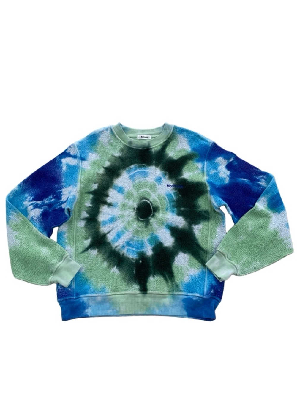 Madhappy Size Extra Small XS Blue Green Tie Dye Crewneck Sweatshirt